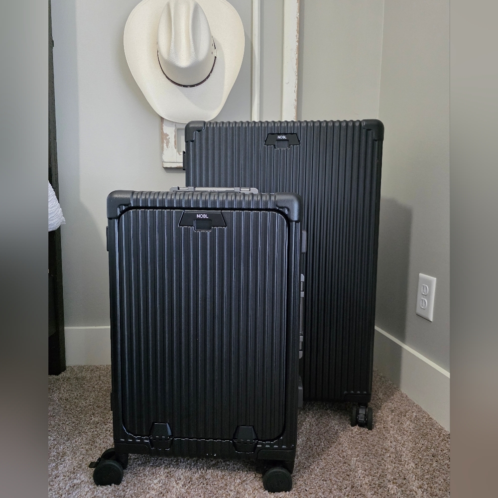 Nobl Black Suitcase Set And Creme Suitcase Set